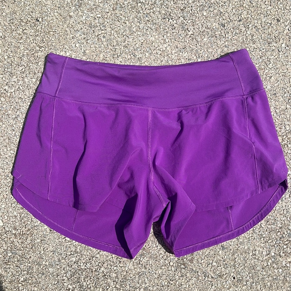 Size 6 Purple lululemon speed up shorts 4 inches